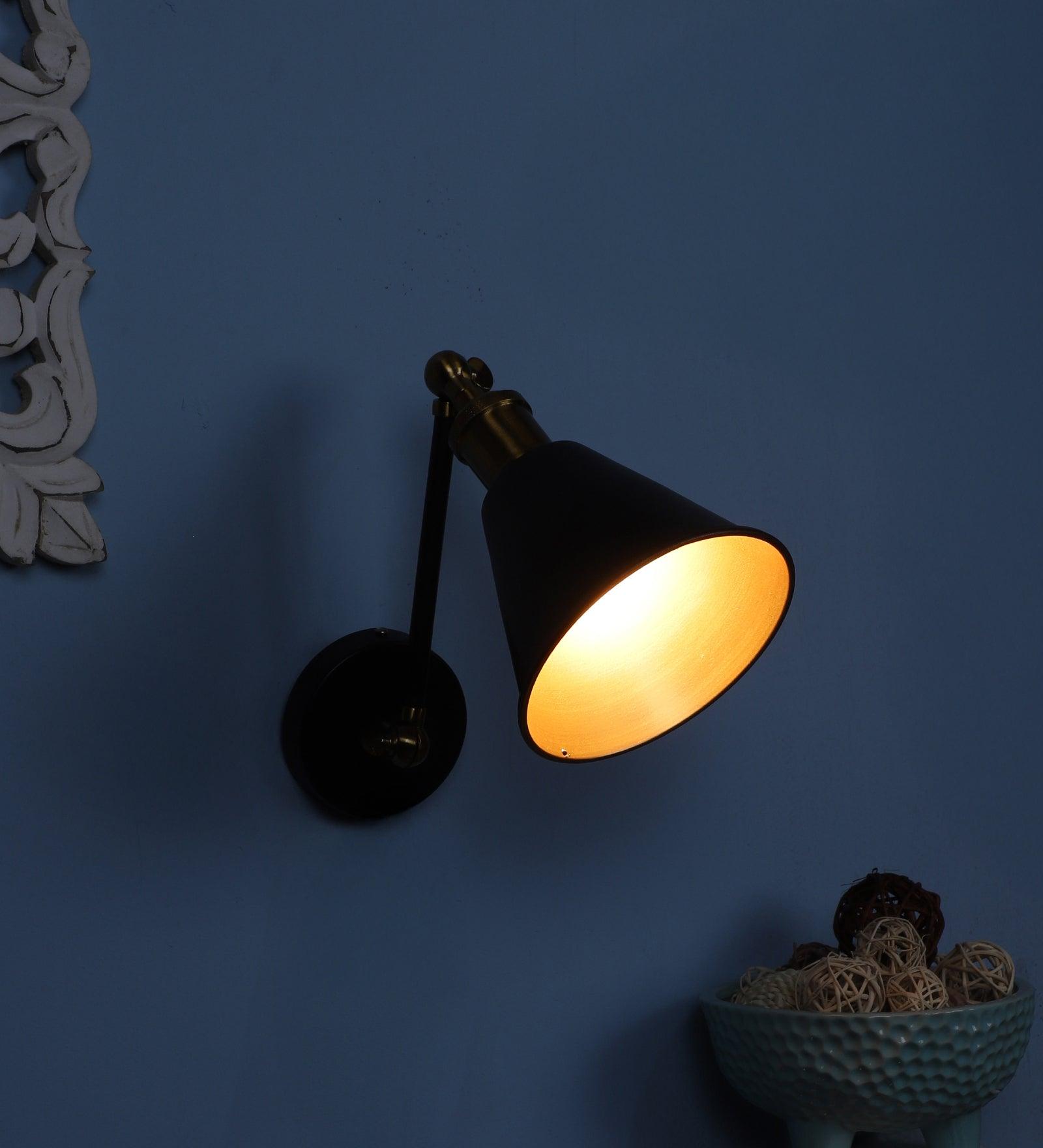 Black Metal Wall Light | Holder Type : E27 holder ( without Bulb )