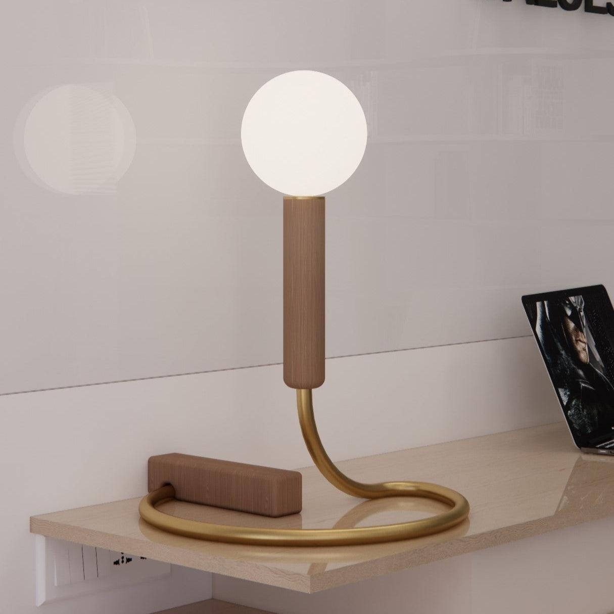 Vasant Table Lamps for Living Room | Teak Wood Modern Designer Table Lamps