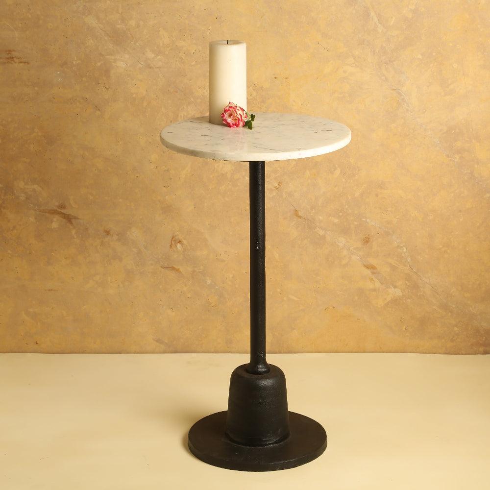 Draco Marble Top Side Table For Living Room | Tea Table | End Table
