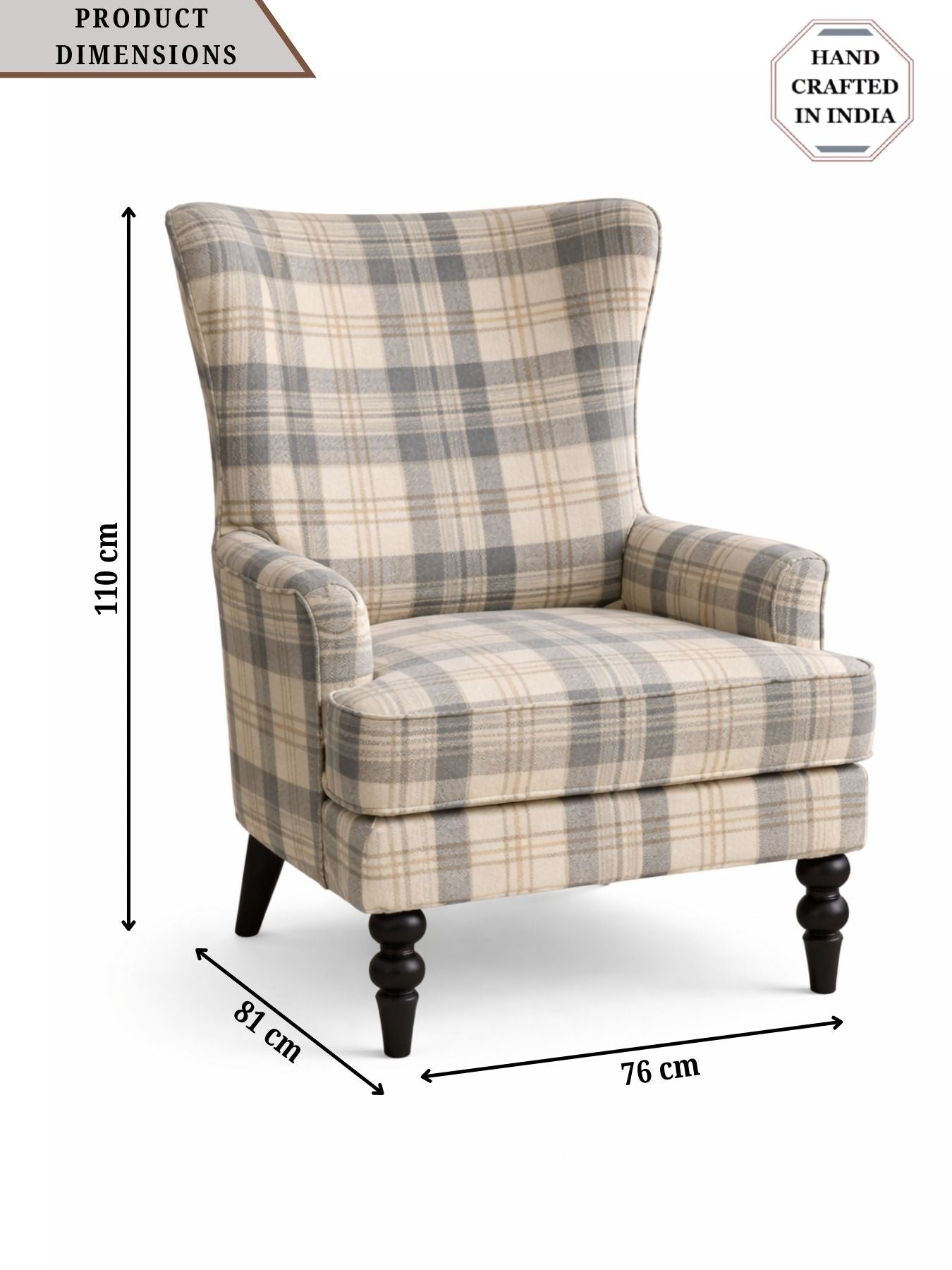 Heritage Checkered Upholstered Armchair