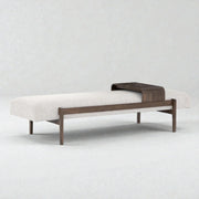 Luxqen Teak Wood & Fabric Upholstery Bench