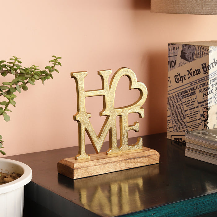 Gold Metal Tabletop Home Sign