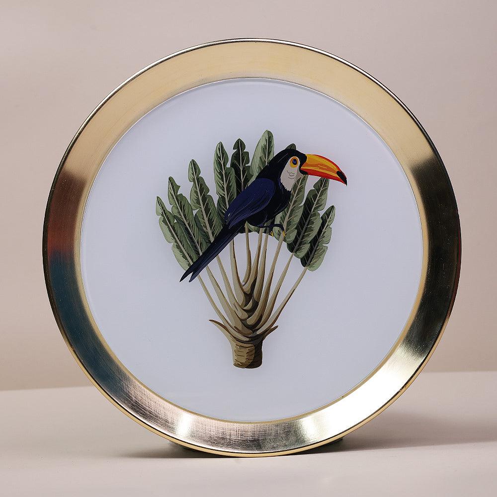 Handcrafted Jungle Pelican Decorative Wall Plate | Decorative Hanging Plate for Living Room