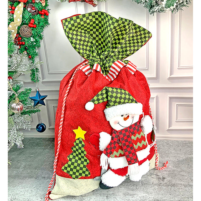 Knitted Christmas Sack for Christmas Gifts and Home Décor