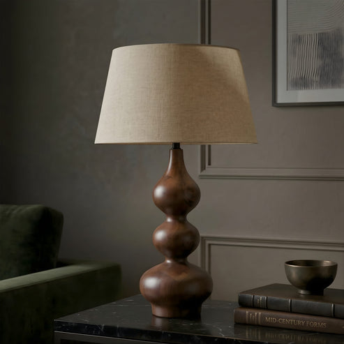 Naro Wooden Table Lamp Base | Sculptural Mango Wood Lamp for Modern Interiors