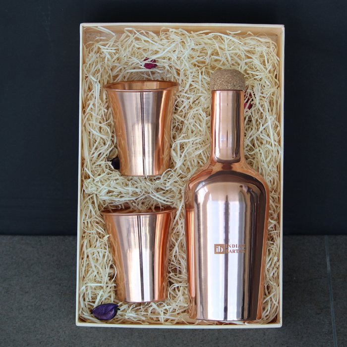 Glossy Wine Copper Bottle Set