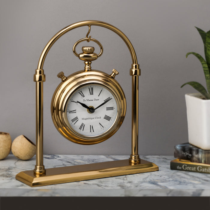 Archway Timepiece Gold Table Clock