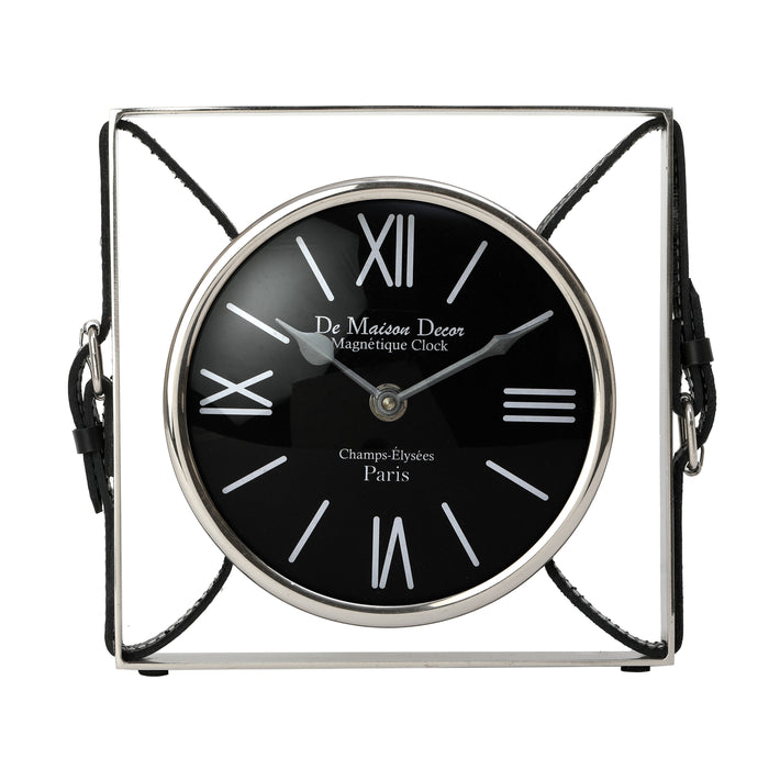 Timeless Straps Silver Table Clock