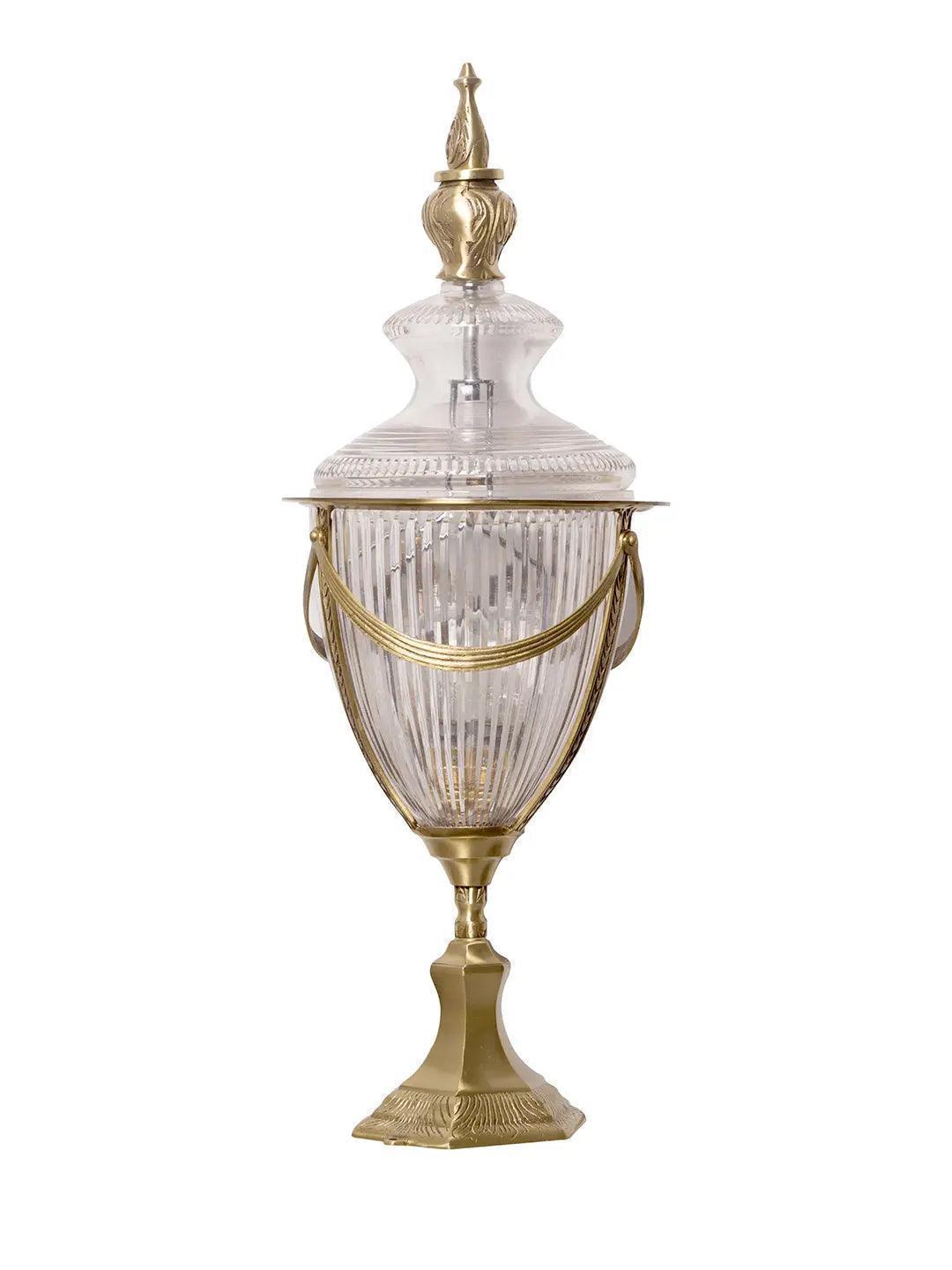 Emperor Cut Glass & Brass Post Lamp Light