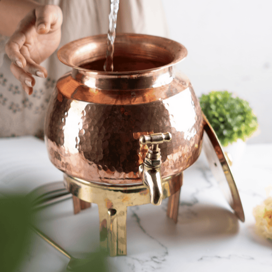 Copper Water Dispenser Set