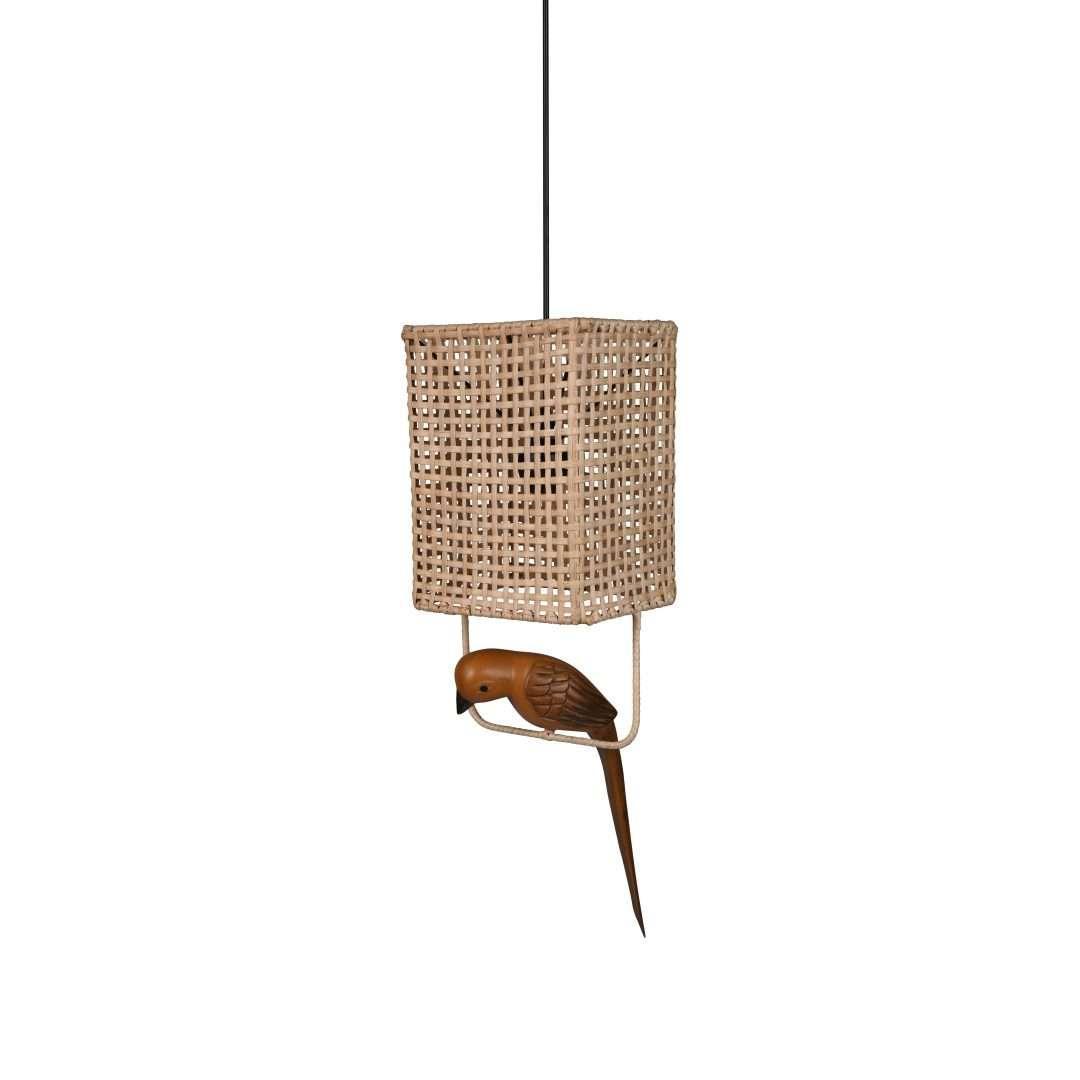 Birdie Cane Pendant Lamp | Bamboo Hanging lamp for Living room | Teakwood Hanging Light