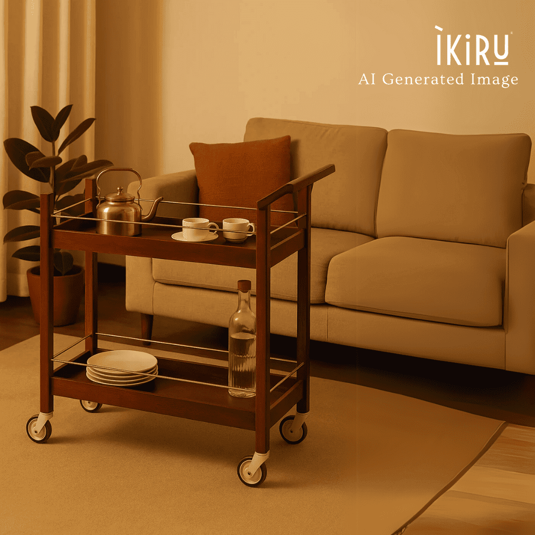 Bar Trolley with Wheels | Kitchen Trolley | Serving Trolley for Kitchen