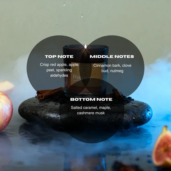 Relax Apple & Cinnamon Vegan Wax Candle - Palm Wax Scented