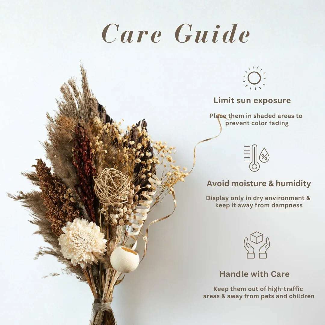 Ivory Wild Bunch Dried Flower Bouquet | Neutral Rustic Decor & DIY Wedding Flowers