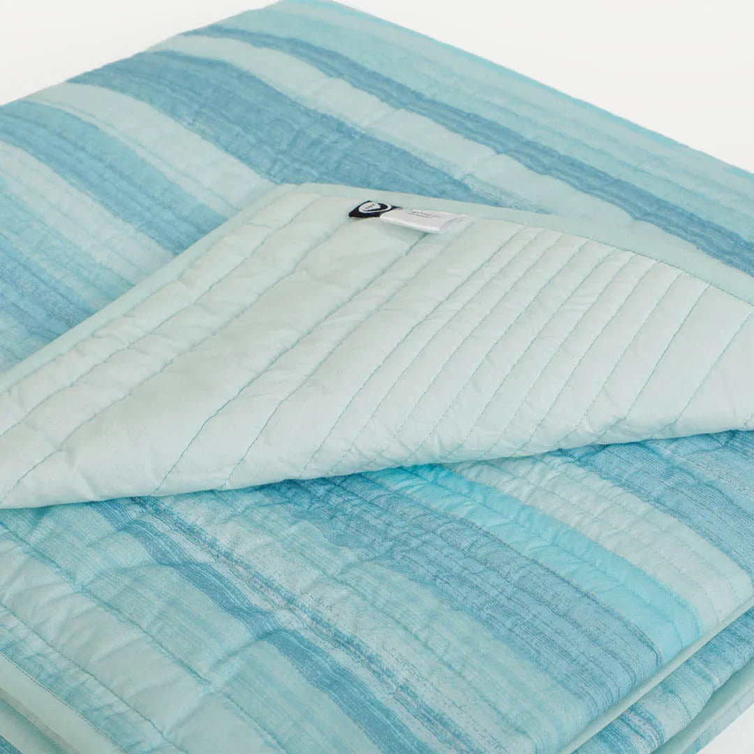 Blustroke Quilt And Pillow Cover Set