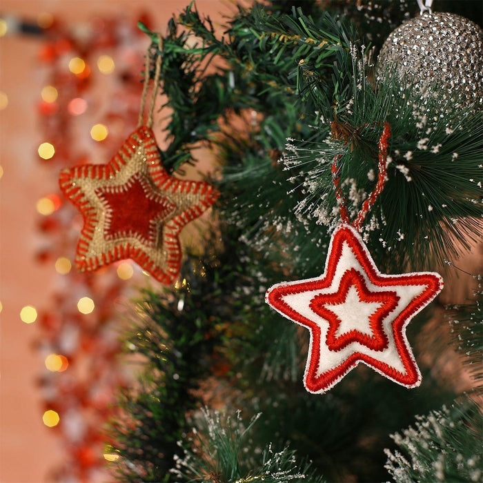 X-Mas Star Hangings Set Of 2