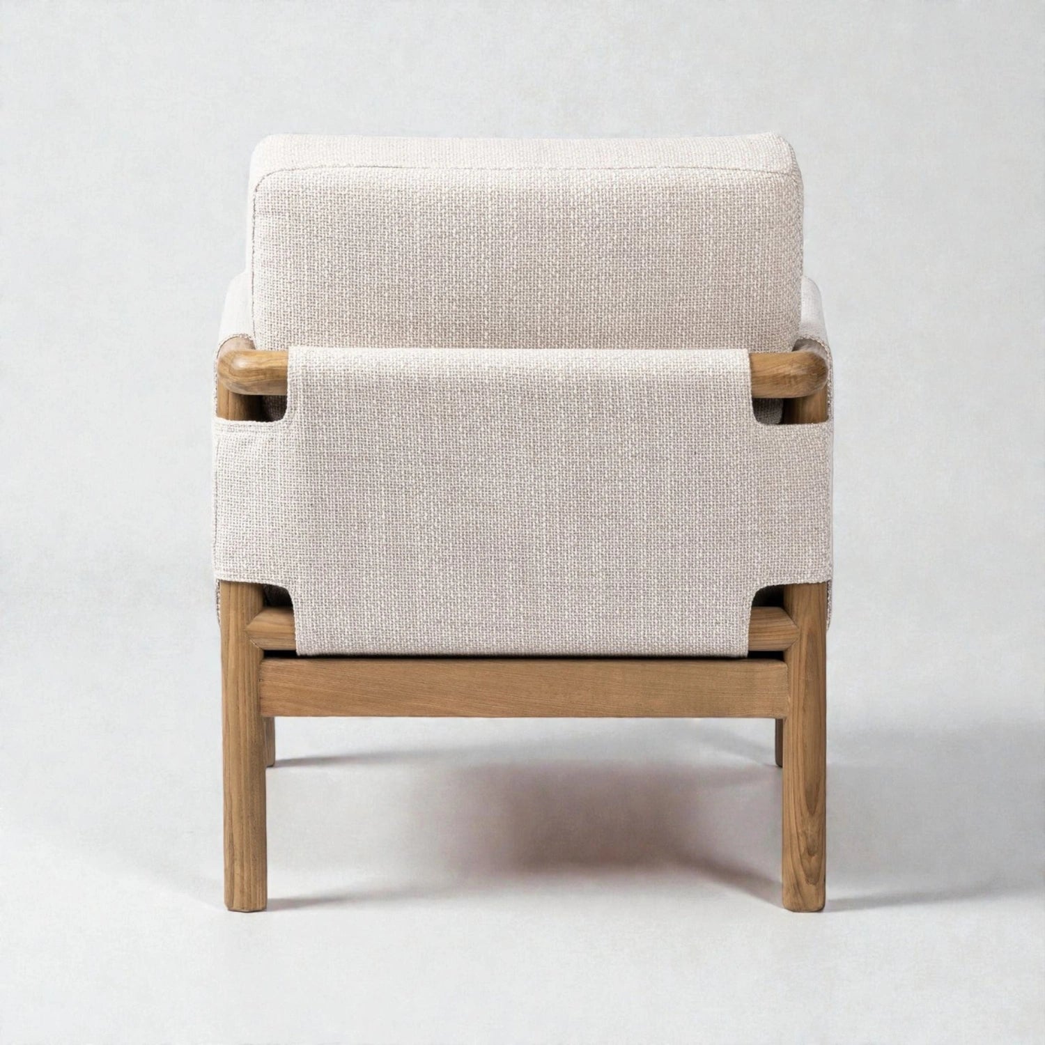 Cabello Solid Oak Wood & Fabric Upholstery