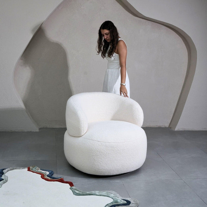 Leia Boucle Swivel Chair