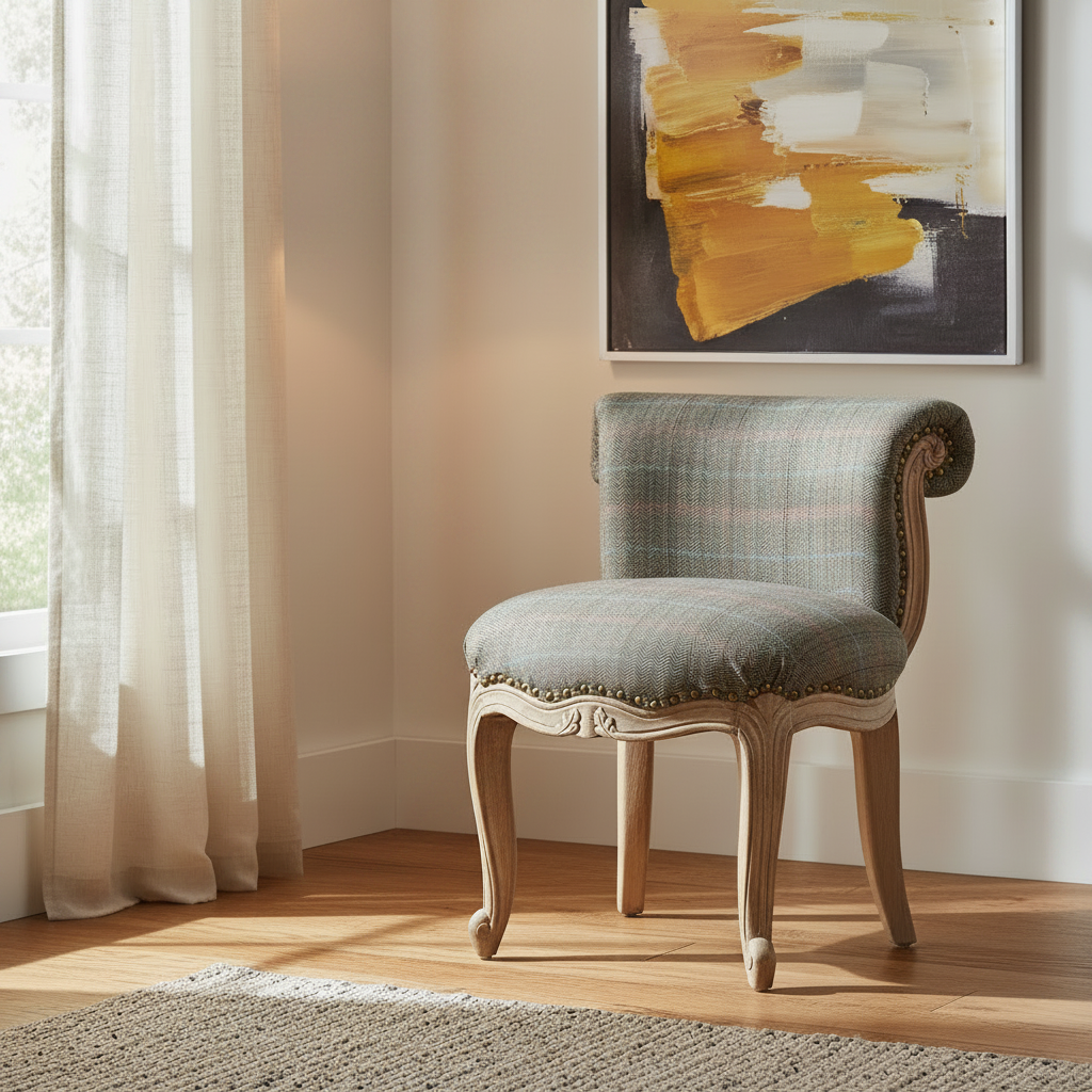 Multi Tweed Studded Chair