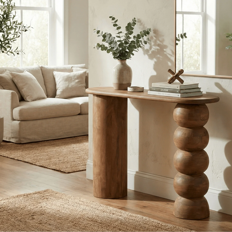 Tavren Handcrafted Mango Wood Console Table | Modern Wooden Table for Entryway & Living Room