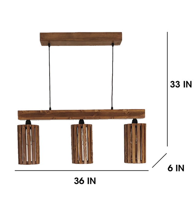 Casa Brown Wooden 3 Series Hanging Lamp