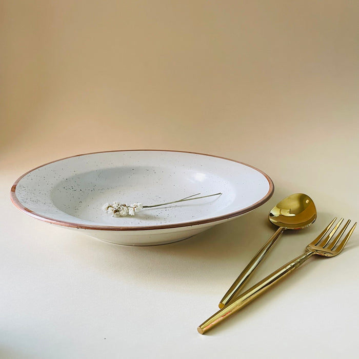 Brown & Cream Pasta Plate for Kitchen | Serving Platter