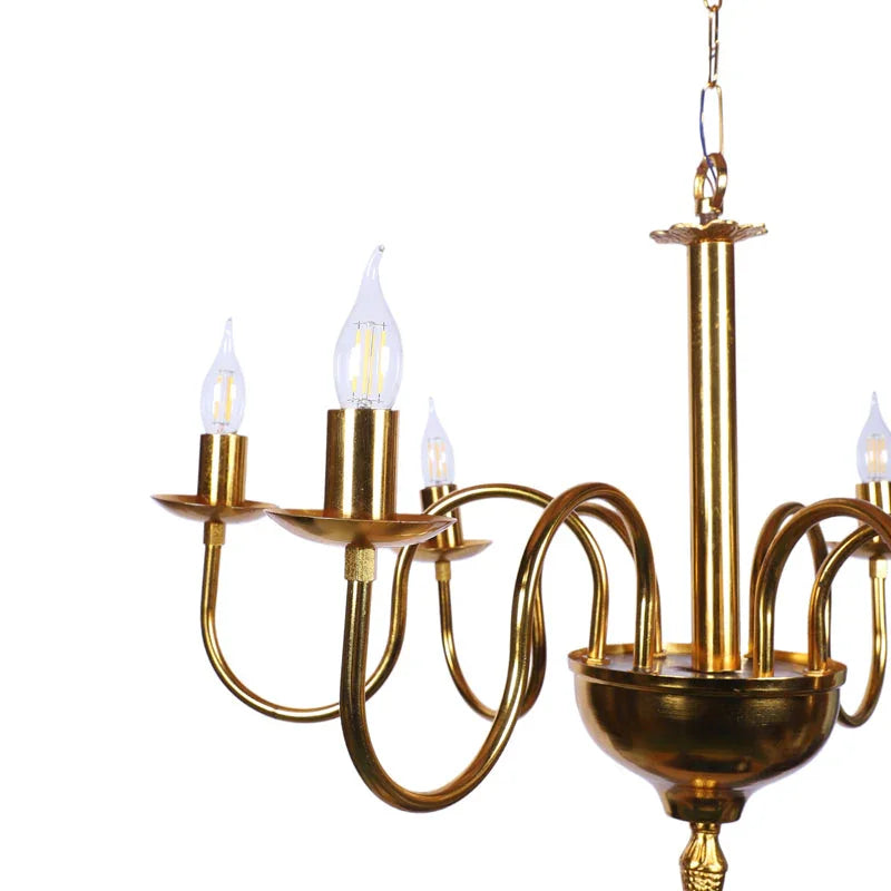 Antique Gold Iron Chandelier | E14 holder | without Bulb | Luxify