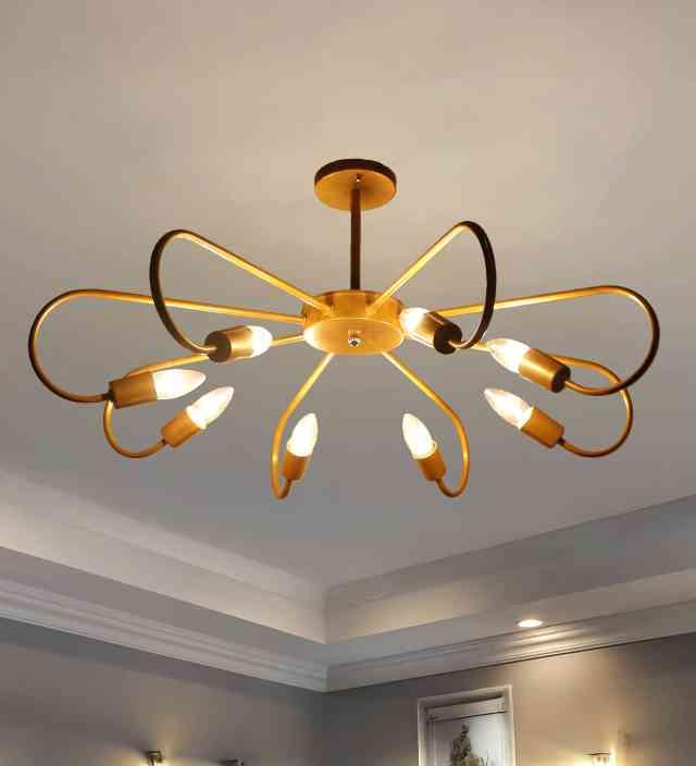 Antique Gold Iron Chandelier | E27 holder | without Bulb | Thelia