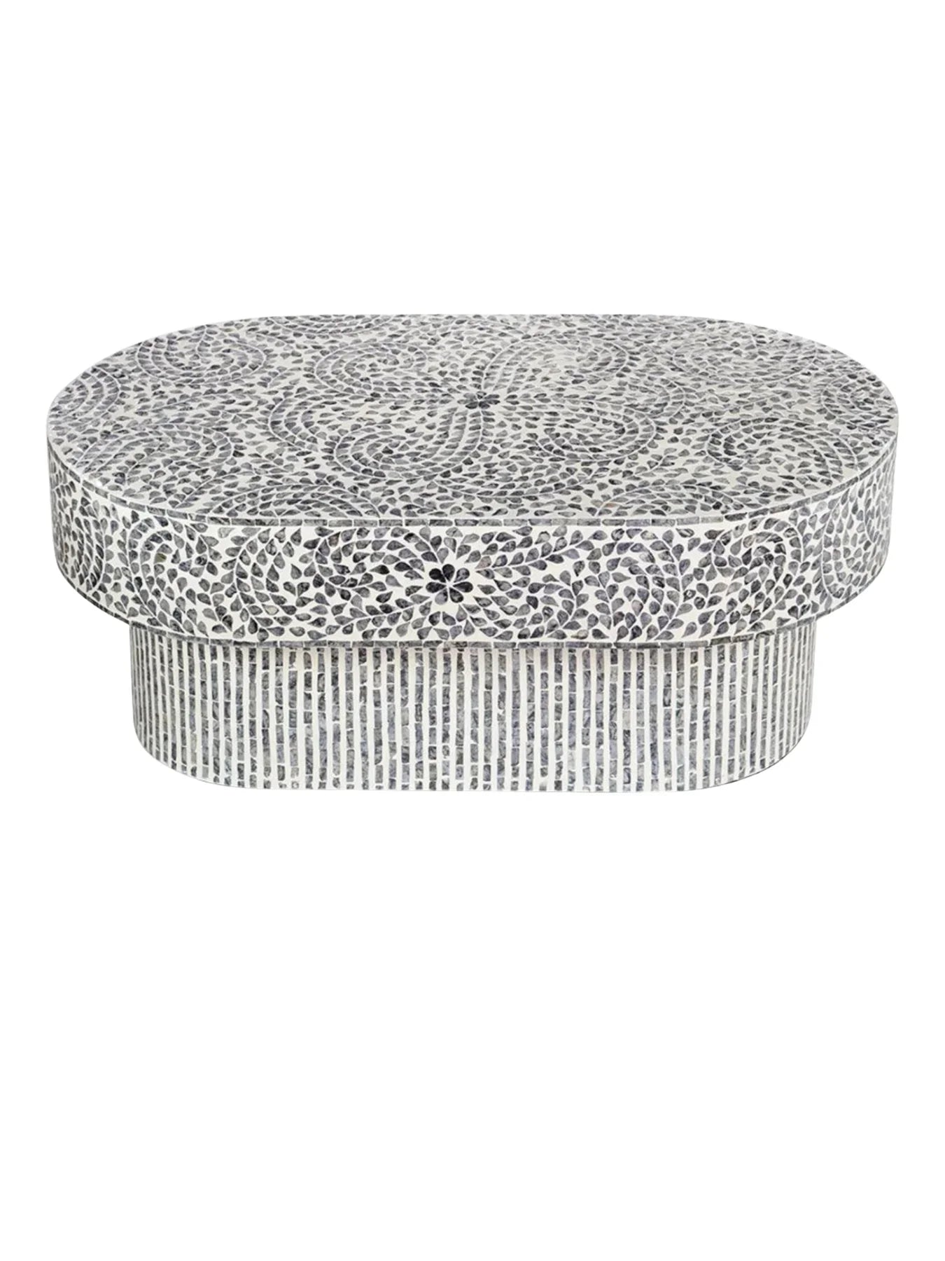 Inlay Oval Shape Coffee Table - Sunstrike