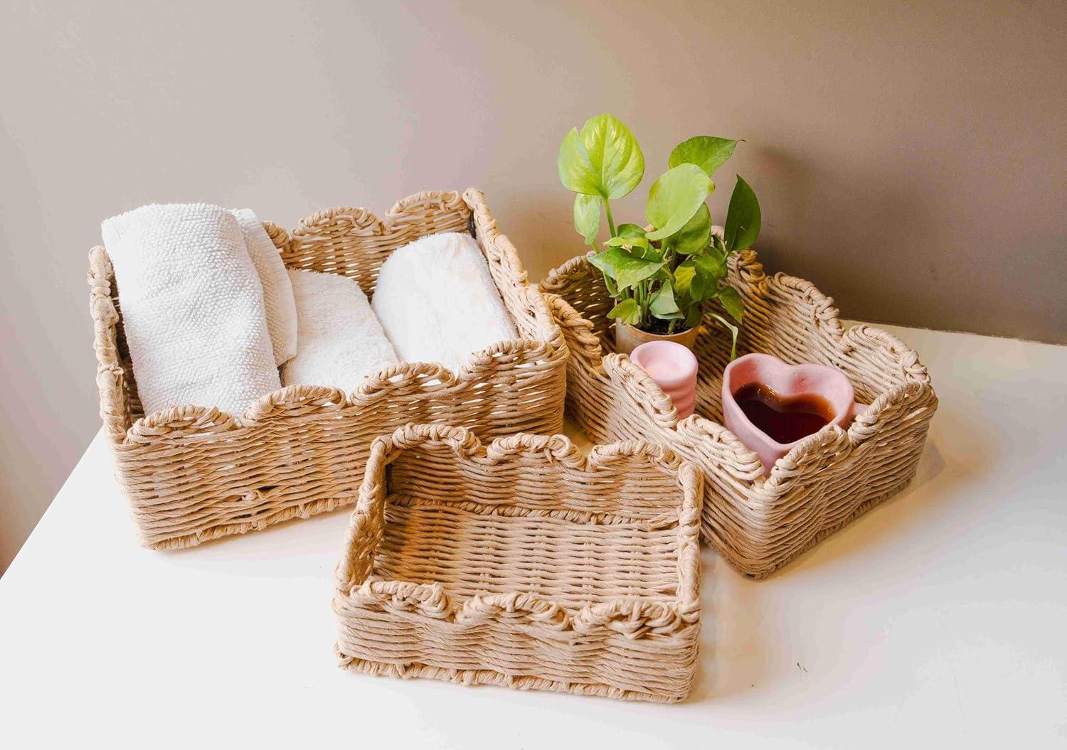 Rustic Jute and Iron Server Set | Elegant Serving Tray