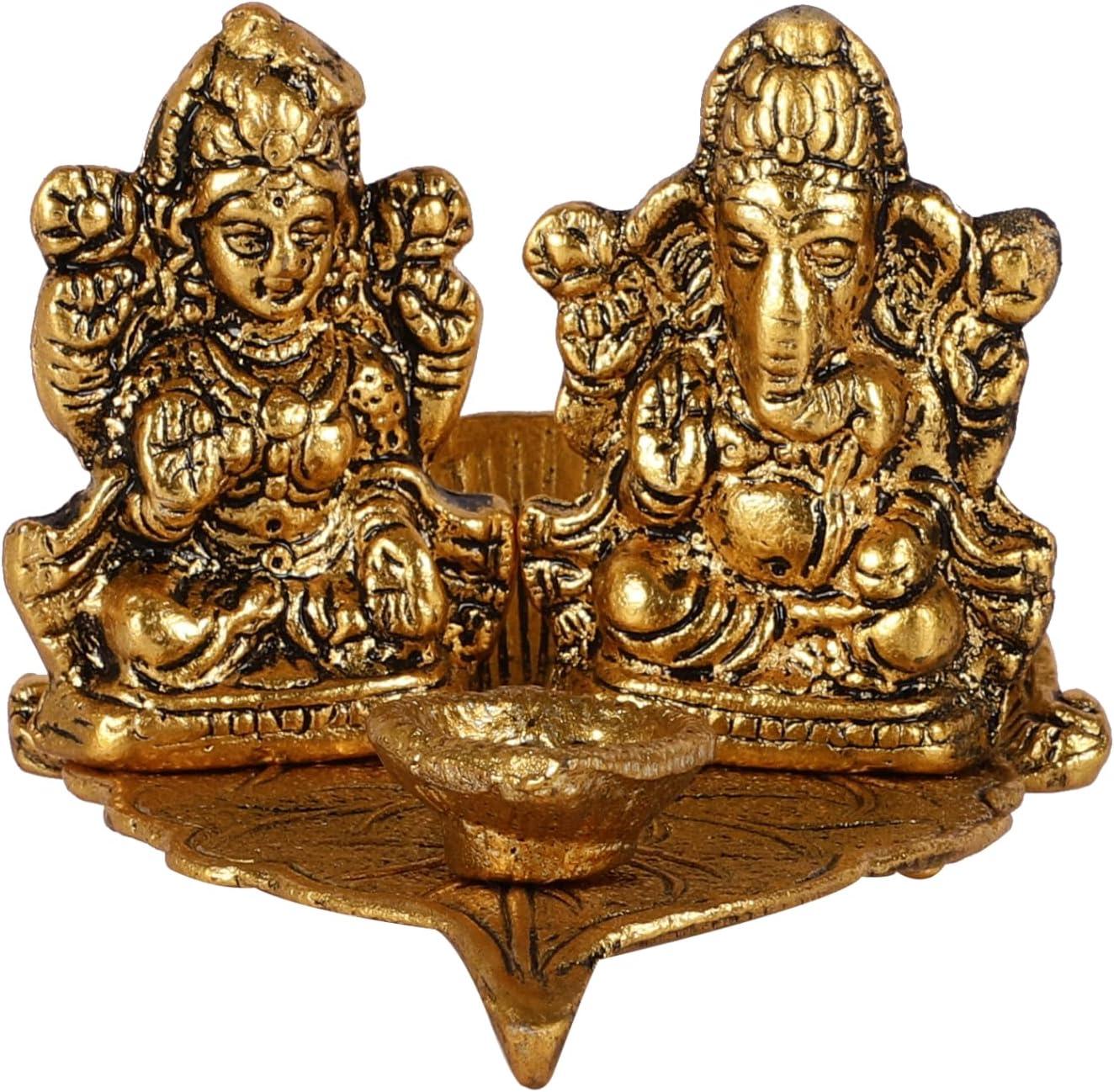 Goddess Laxmi Ganesh Leaf Diya