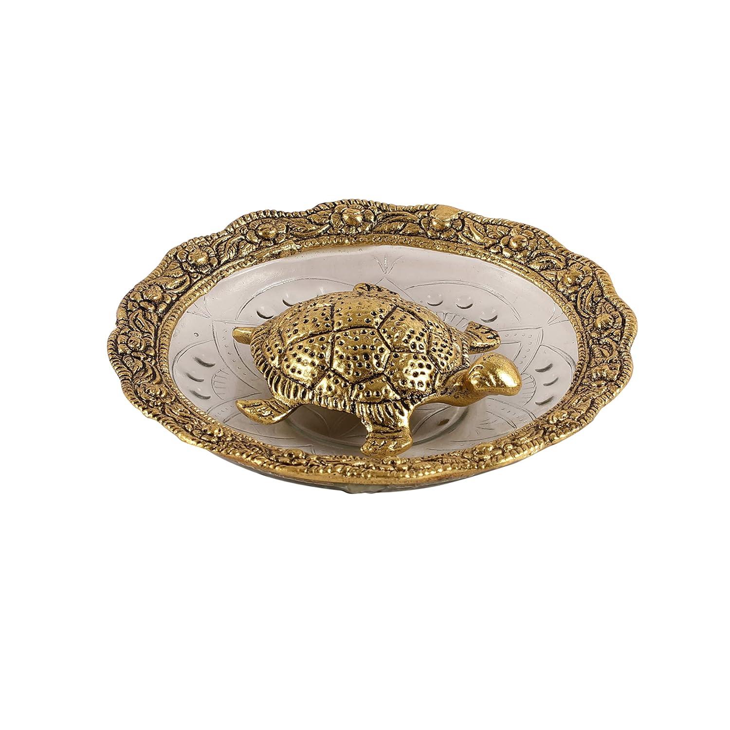 Turtle on Plate Vastu Statue | Prosperity Tortoise Figurine