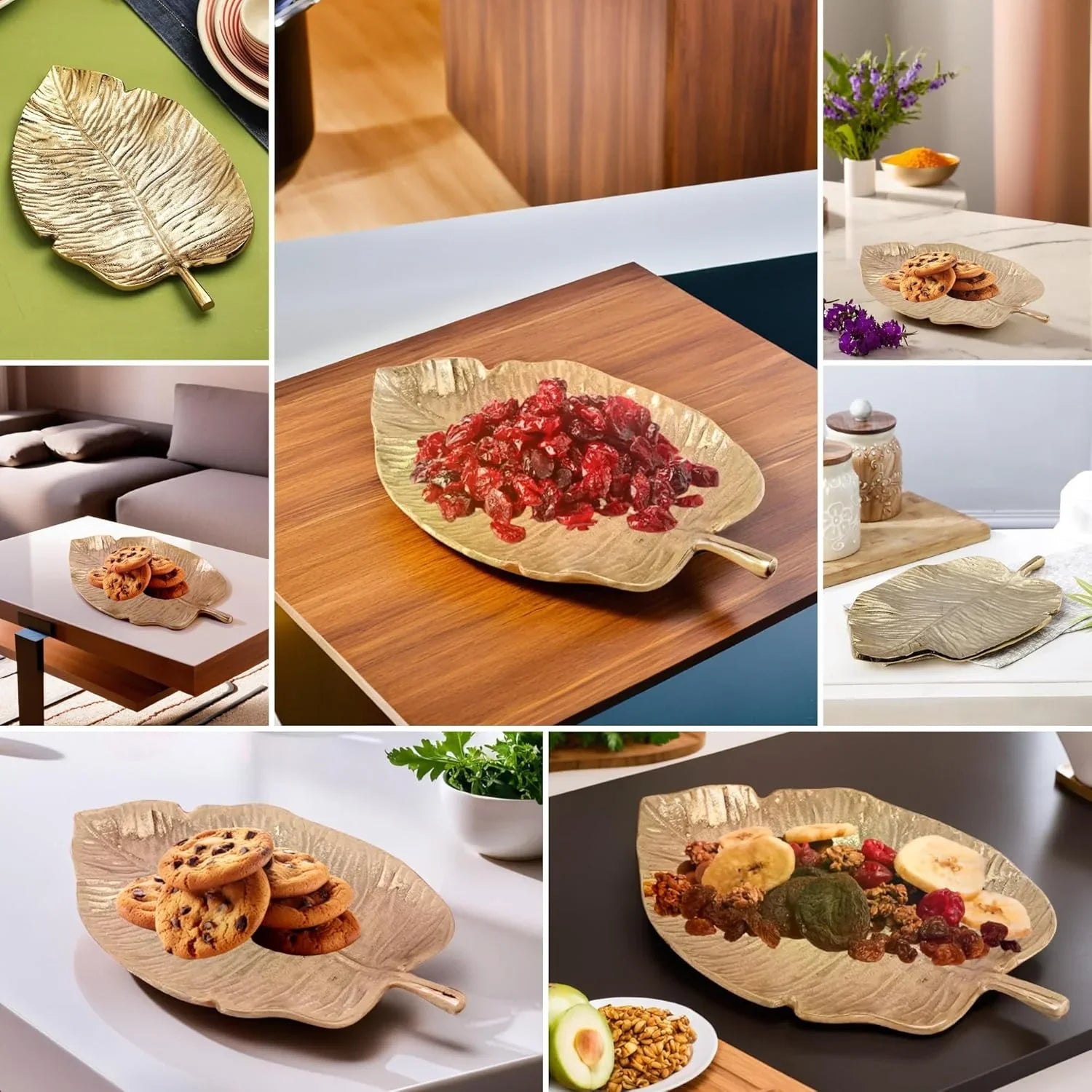 Leaf Design Serving Platter & Tray | Multipurpose Decorative Tray -1Pc