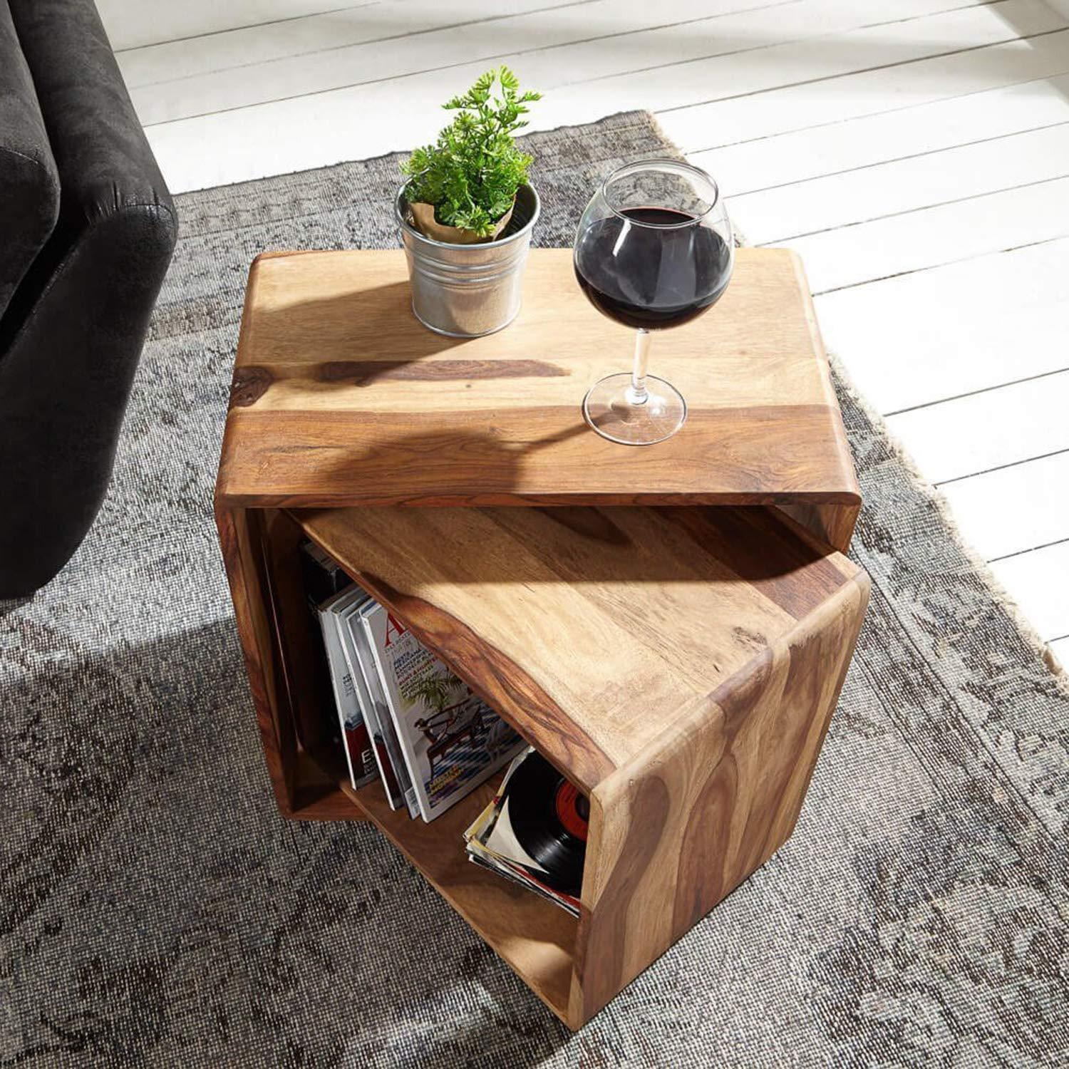 Hamilton Nested Cube Side Table | Nesting Table | Sheesham Wood End Table for Living Room