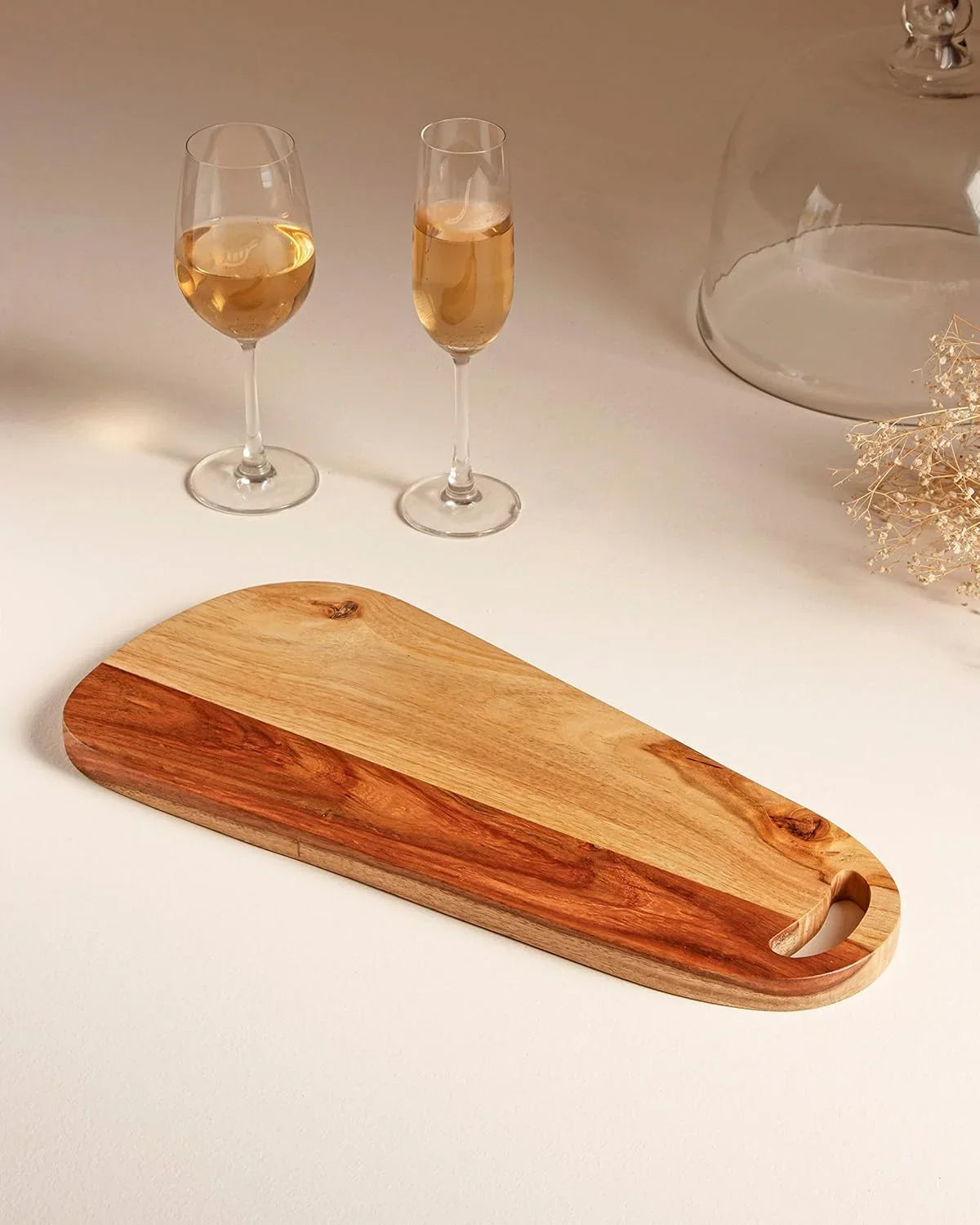 Asymmetric Sheesham Wood Platter cum Cheese Board