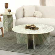 Raio Jupiter Coffee Table for Living Room | Luxury Green Marble Table for Modern Homes