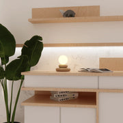 Teak Wood Table Lamp | Handcrafted Desk Lamp with Warm Glow for Living Room & Bedroom