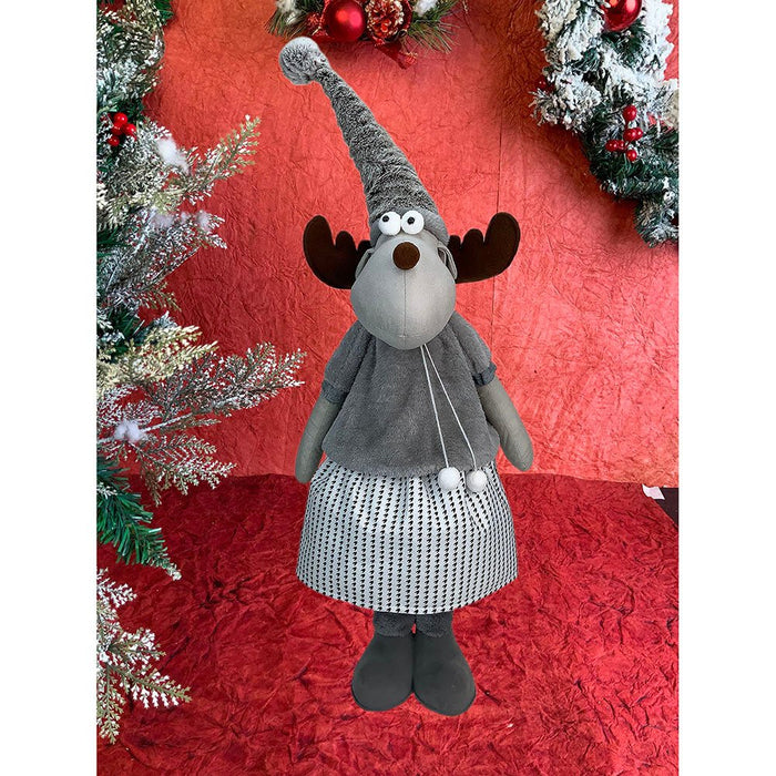 Foldable Tall Winter-Themed Reindeer Self-Standing Table Décor