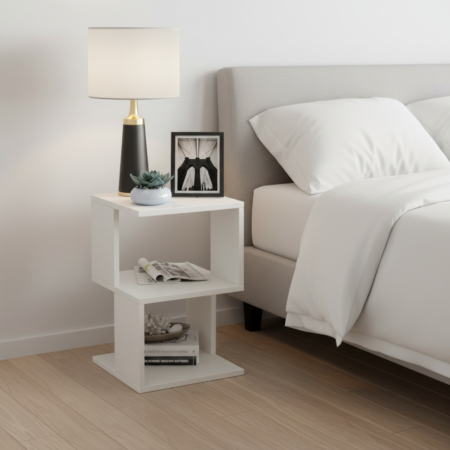 Bedside Table with Drawer and Shelf – Allesia