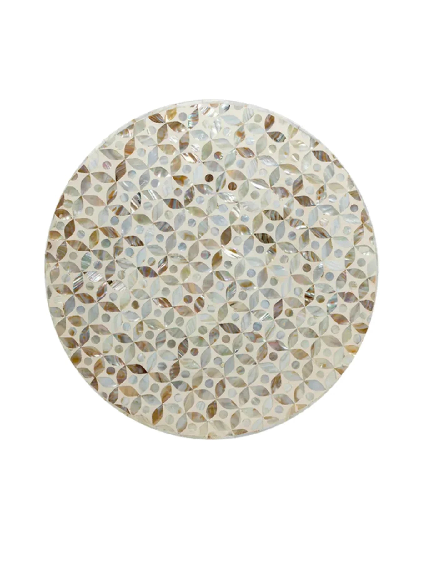 Mother of Pearl Inlay Drum Side Table- Nemo