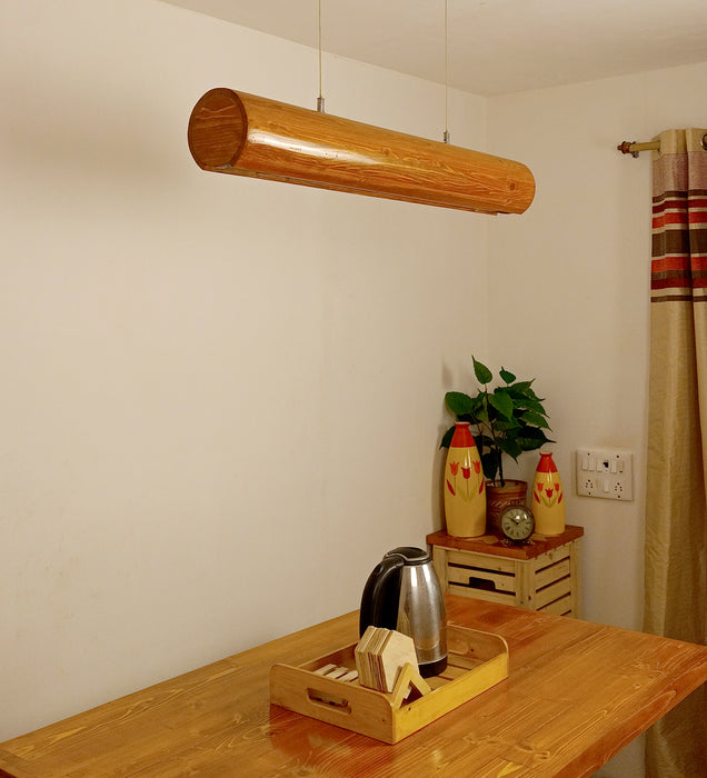 Cedar Brown Wooden LED Hanging Lamp