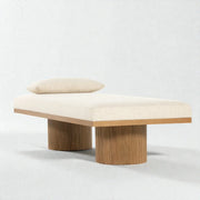 Halvion Solid Teak Wood & Fabric Upholstery Daybed/Chaise