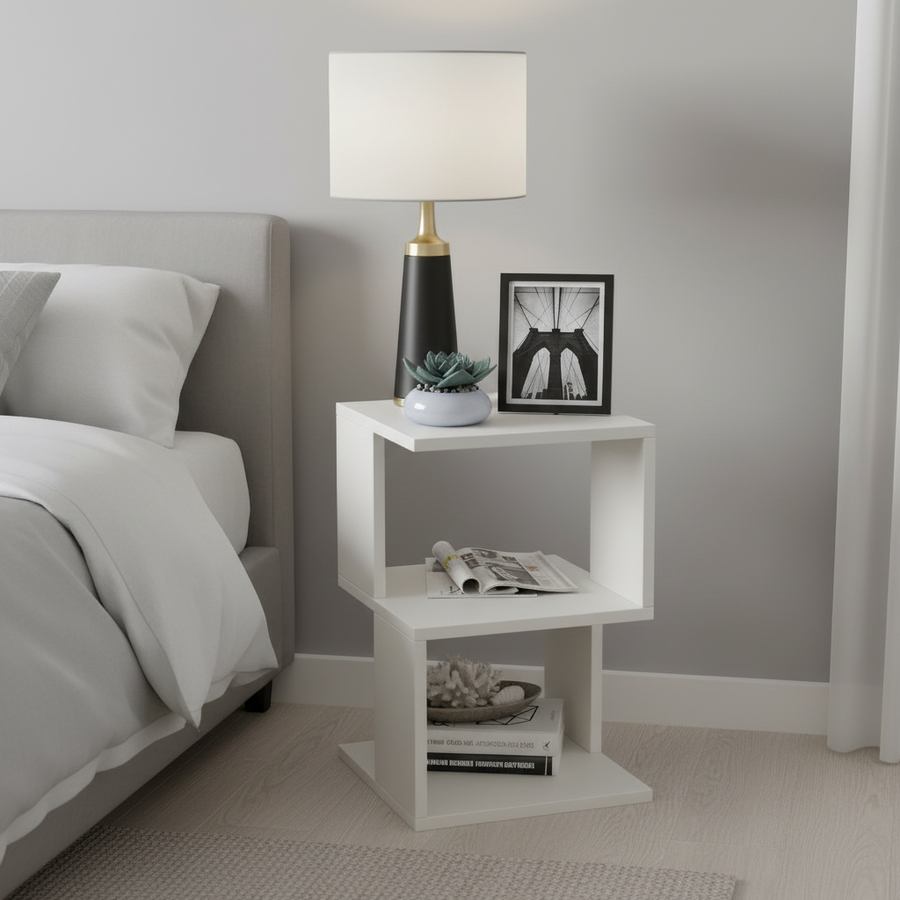 Bedside Table with Drawer and Shelf – Allesia