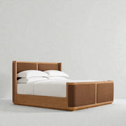 Tyrion Solid Ash Wood And Fabric Upholstered King Size Bed