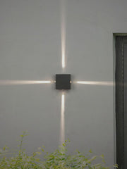 Modern Flat Square LED 4-Lights Up Down Left Right Wall Lamp for Indoor & Outdoors