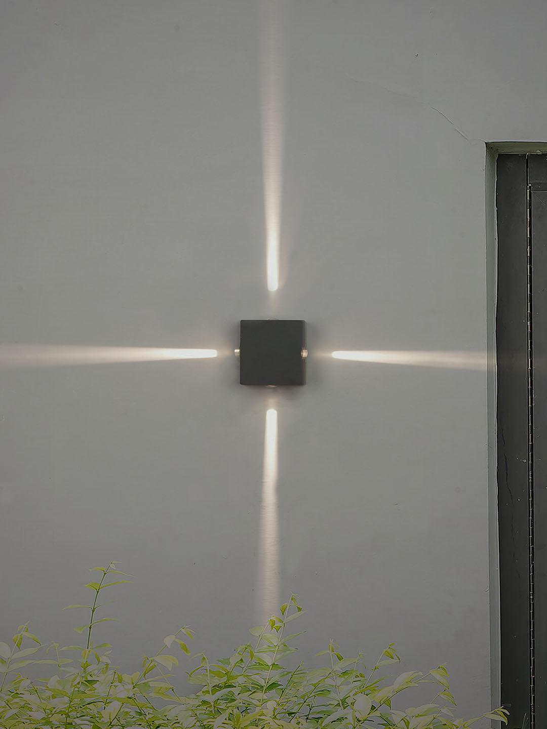 Modern Flat Square LED 4-Lights Up Down Left Right Wall Lamp for Indoor & Outdoors