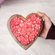 Wooden heart candle