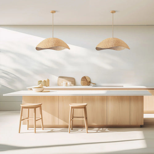 Wavy Rattan Pendant