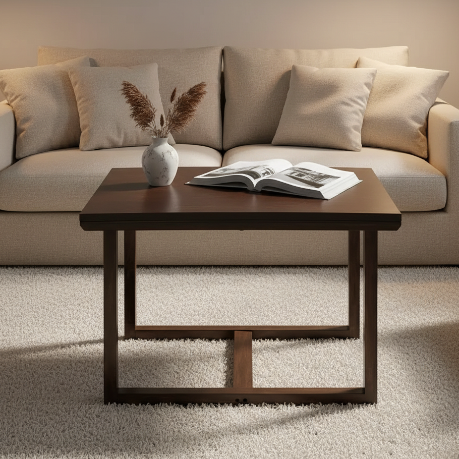 Honey Acacia Wood Centre Table | Wooden Coffee Table for Living Room