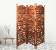 Mango Wood & MDF Jali Folding Furniture Room Separator